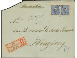 1888, 20 Pfg. dunkelultramarin im waagerechten Paar mit klarem Stempel “KERAWARA 10.11.89” als tarifgerechte Mehrfachfrankatu