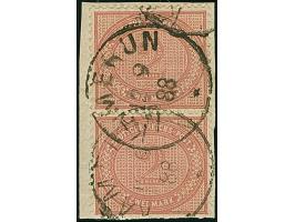 1888, 2 M. mittelrosalila im senkrechten Paar je mit Stempel “KAMERUN 12.9.88” auf Briefstück. Die farbfrischen Marken sind g