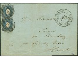 1850,1 Sch. dunkelblau im senkrechten Paar, schöne tiefe Farbe und breit-bis überrandig, unten mit kleinem Teil der Nachbarma