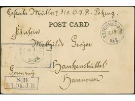 1901, “K.D.FELD.POSTSTATION No. 2 15.6.” klar und Rahmenstempel “Peking Kaiserpalast” etwas schwach auf Feldpost-Ansichtskart