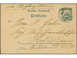 “MARON DNG 4.9.13” sehr klar auf Ganzsachenkarte Kaiseryacht 5 Pfg. mit Text nach Hof mit Botenstempel “16”, in guter Erhaltu