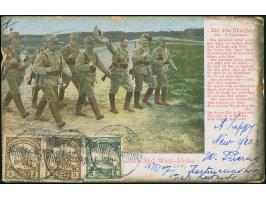 “Brackwasser” schwarzer L1 und Wanderstempel vom 30.1.07 mehrfach auf Kaiseryacht 3 Pfg. im Paar ohne Wasserzeichen und 5 Pfg