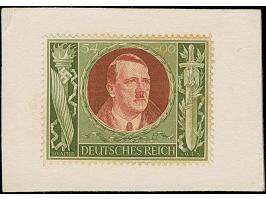 1943, 54. Geburtstag von Adolf Hitler 54+96 Pfg. &nbsp;als gezähntes Essay mit eingefügtem Kopfbild Hitlers in einer nicht fü