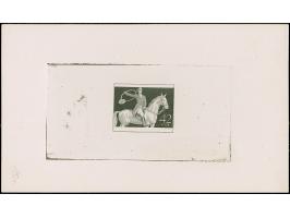 1943, Braune Band 42 Pfg. als ungezähnter Probedruck in Schwarz als Einzelabzug ohne Inschrift im Blockformat (142 x 83 mm) a