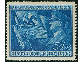 1944, 11. Jahrestag der Machtergreifung durch Adolf Hitler 54+96 Pfg. als gezähnter Probedruck in Blau, postfrisch mit zum Te