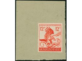 1944, 21. Jahrestag des Marsches zur Feldherrnhalle München 12 Pfg. als gezähnter Probedruck in Zinnober auf Vorlagekartontei