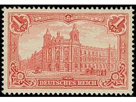 1902/04, 1 M. karminrot, Zähnungslöcher 26:17, postfrisch und in tadelloser Erhaltung. Ein sehr schönes, farbfrisches und seh