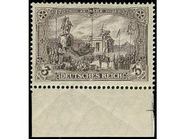 1905/12, Friedensdruck 3 M. schwarzviolett (rotorange quarzend) mit Unterrand (vorgefaltet), postfrisch und in tadelloser Erh