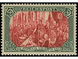 1900, Reichspost 5 M., Type ohne Nachmalung, farbfrisch und sehr gut gezähnt, sauber ungebraucht und in tadelloser Erhaltung,