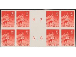 1949, Temples 15 s. – 80 s. as imperforated ungummed proofs, each in gutter-block of 8, vf &nbsp;