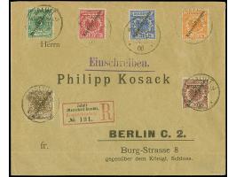 1899, Berliner Ausgabe 3-50 Pfg. komplett, dabei 10 Pfg. lilarot und 25 Pfg. gelblichorange, je mit klarem Stempel “MARSCHALL