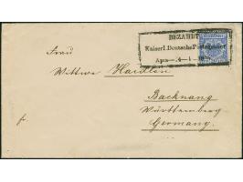 1890, Krone/Adler 20 Pfg. mittelultramarin mit Rahmenstempel “BEZAHLT Kaiserl. Deutsche Postagentur Apia-24-4-1895” auf Brief