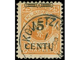 1923, 15 C. auf 25 M. lebhaftrötlichorange mit Aufdruckfehler “Wertziffer 5 von 15 dicker und mit kreisförmiger statt ovaler 