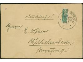 1901, Vineta-Provisorium 3 PF auf senkrecht halbierter 5 Pfg. (rechte Hälfte) mit Stempel “MSP No.1 2.5.01” auf Streifband na