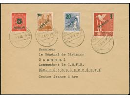 1949, Grünaufdruck 5 Pfg. - 1 M. je mit Ersttagstempel “BERLIN-CHARLOTTENBURG 9 1.8.49” auf FDC von der Magistratsabteilung o