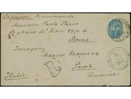 “VILNA TEMP(ERORY) P. O. V LAGER 16 May 1892” VILNA MILITARY CAMP special cds. on 20 k. registered postal stationery envelope