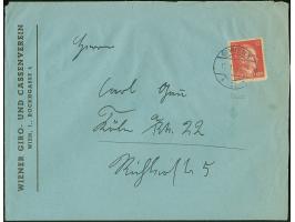 Amerikanische Fälschungen für Deutschland: Hitler 12 Pfg. mit falschem Tagesstempel von “WIEN” auf Vordruckbrief “WIENER GIRO