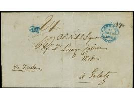 1850, entire letter from Athens via Triest to Galatz, with transit marks and arrival mark of the Austrian PO. A scarce letter