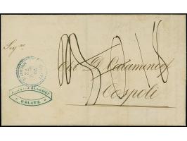 "GALATZ MOLDAVIE 20 AVRIL 72", blue dotted c.d.s. on unpaid lettersheet to Constantinopel