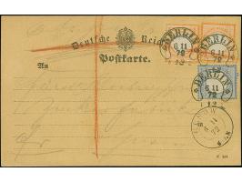 “BERLIN** 6.11.72” (Spalink 1N4a) mehrfach klar in Schwarz auf zwei Einzelmarken großer Schild ½ Gr. orange und Einzelmarke 2