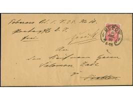 “BÜTOW 13.AUG.80” (Spalink 2) sehr klar mit gebogener Zeitgruppe auf Ausgabe 1880 10 Pfg. lebhaftrosarot auf innen nicht ganz