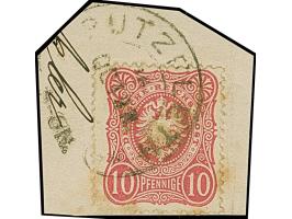 “BÜTZFLETH 16.OCTBR.” (Spalink 3) recht klar ohne Jahreszahl auf 10 Pfge auf Briefstück. Die farbfrische Marke hat unten weni