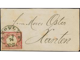 “COELN** 24.2.74” (Spalink 4-1N3) klar auf großer Schild 1 Gr. karmin auf kleinformatigem Briefkuvert nach Xanten mit Ankunft