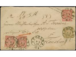 “COELN** 9.1.68” (Spalink 4-2) mehrfach klar auf Norddeutscher Postbezirk Ganzsachenumschlag 1 Gr. mit tarifgerechter Zufrank