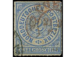 “COELN 21.2.68” (Spalink 4-6N1) in Rot auf loser Marke Norddeutscher Postbezirk 2 Gr. durchstochen. Die leicht eckrunde Marke