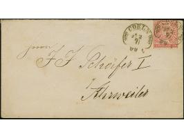 “COELN 27.2.71” (Spalink 4-6N2) recht klar auf Norddeutscher Postbezirk 1 Gr. gezähnt auf Briefkuvert nach Ahrweiler mit Ausg