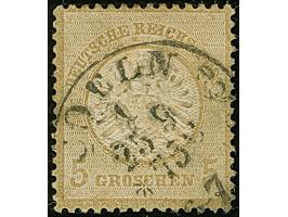 “COELN *1c 25.9.75” (Spalink 4-7Ny) recht klar auf loser Marke großer Schild 5 Gr. ockerbraun. Die farbfrische Marke ist sehr