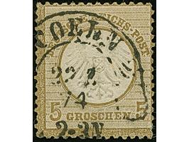“COELN 22.2.74” (Spalink 4-13y1) recht klar auf loser Marke kleiner Schild 5 Gr. ockerbraun. Die farbfrische Marke ist gut ge