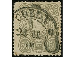 “COELN *1a 29.11.76” (Spalink 4-13y2) klar auf loser Marke 50 Pfge hellgrau. Die farbfrische Marke ist etwas fehlerhaft, ein 