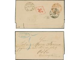 “COELN** 5/3 (73)” (Spalink 4-16M) sehr klar mit hochstehendem Trennstrich als Ankunftsstempel rückseitig auf unfrankiertem, 