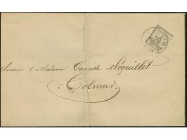 “COLMAR 18.NOVBR.71” (Spalink 5-1) recht klar auf 4 C. lilagrau, Netzwerk mit Spitzen nach oben, auf Drucksachen-Streifband i