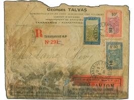 MADAGASCAR: 1930 (Jan. 13), letter to France, recovered at Dibaya (Belgian Congo), from Madagascar-France flight; reverse sho