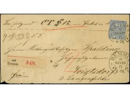 “DEMMIN 15.NOVBR.71” (Spalink 8) klar auf Norddeutscher Postbezirk 2 Gr. gezähnt auf Paketbegleitbriefkuvert für ein 4 Pfund 