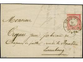 “DIEUZE 12.JUNI.73” (Spalink 9) sehr klar auf großer Schild als tarifgerechte Einzelfrankatur auf komplettem Faltbrief im Wec