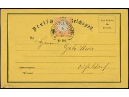 “DÜSSELDORF 5.AUG.74” (Spalink 11-1N3) klar auf großer Schild ½ Gr. orange im kleinen Format L15 auf privat gedruckter Postka