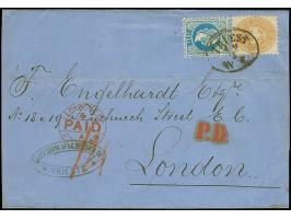 15 Kr. hellbraun in Mischfrankatur mit 1867 10 Kr. blau, farbfrisch und gut gezähnt, sauber mit Ovalstempel “TRIEST 19-5” auf