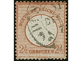 “DÜSSELDORF 31.DECBR.7(2)” (Spalink 11-6) auf loser Marke großer Schild 2½ Gr. mittelrotbraun. Die farbfrische Marke ist deut