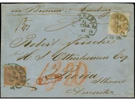 “ELBERFELD 31.OCTBR.67” (Spalink 12-3) zweimal recht klar auf Preußen Innendienst-Marke 10 Sgr. und Freimarke Wappen 3 Sgr. o