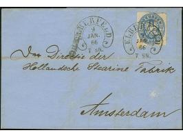 “ELBERFELD 9.JAN.66” (Spalink 12-3) sehr klar auf Preußen Wappen 2 Sgr. ultramarinblau als tarifgerechte Einzelfrankatur auf 