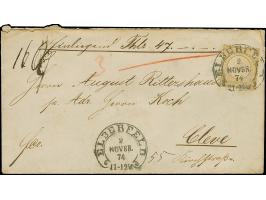 “ELBERFELD 2.NOVBR.74” (Spalink 12-5) klar auf großer Schild 5 Gr. ockerbraun als tarifgerechte Einzelfrankatur auf Wertbrief