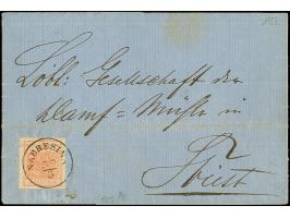 Wappen auf Maschinenpapier 3 Kr. rot, allseits breitrandig, sauber entwertet durch EKr. “NABRESINA 30-3” auf Faltbrief nach T