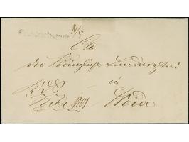 "Friedrichstadt 10/5", L1 mit handschriftlichem Datum, leicht aber klar abgeschlagen auf Dienst-Briefhülle mit datiertem Inha