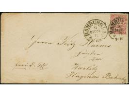 HAMBURG I.A. 31.DECBR.71" (Spalink 17-2) klar auf Norddeutscher Postbezirk 1 Gr. gezähnt auf Briefkuvert nach Hagenow. Der Um