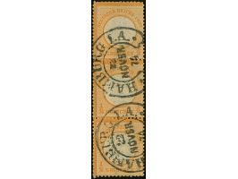 “HAMBURG I.A. 22.NOVBR.74” (Spalink 17-4M), zweimal klar ohne Zeitgruppenriegel auf senkrechtem Dreierstreifen großer Schild 