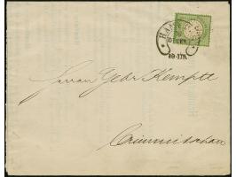 "HAMBURG** 31.DECBR.(74) (Spalink 17-6) ohne Jahreszah (nur von diesem Tag bekannt)l klar auf großer Schild ⅓ Gr. grausmaragd