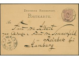 “HAMBURG** 14.JUNI.77” (Spalink 17-6N2) klar als Ankunftsstempel vorderseitig auf Ganzsachenkarte 5 Pfge mit Stempel “NEURUPP